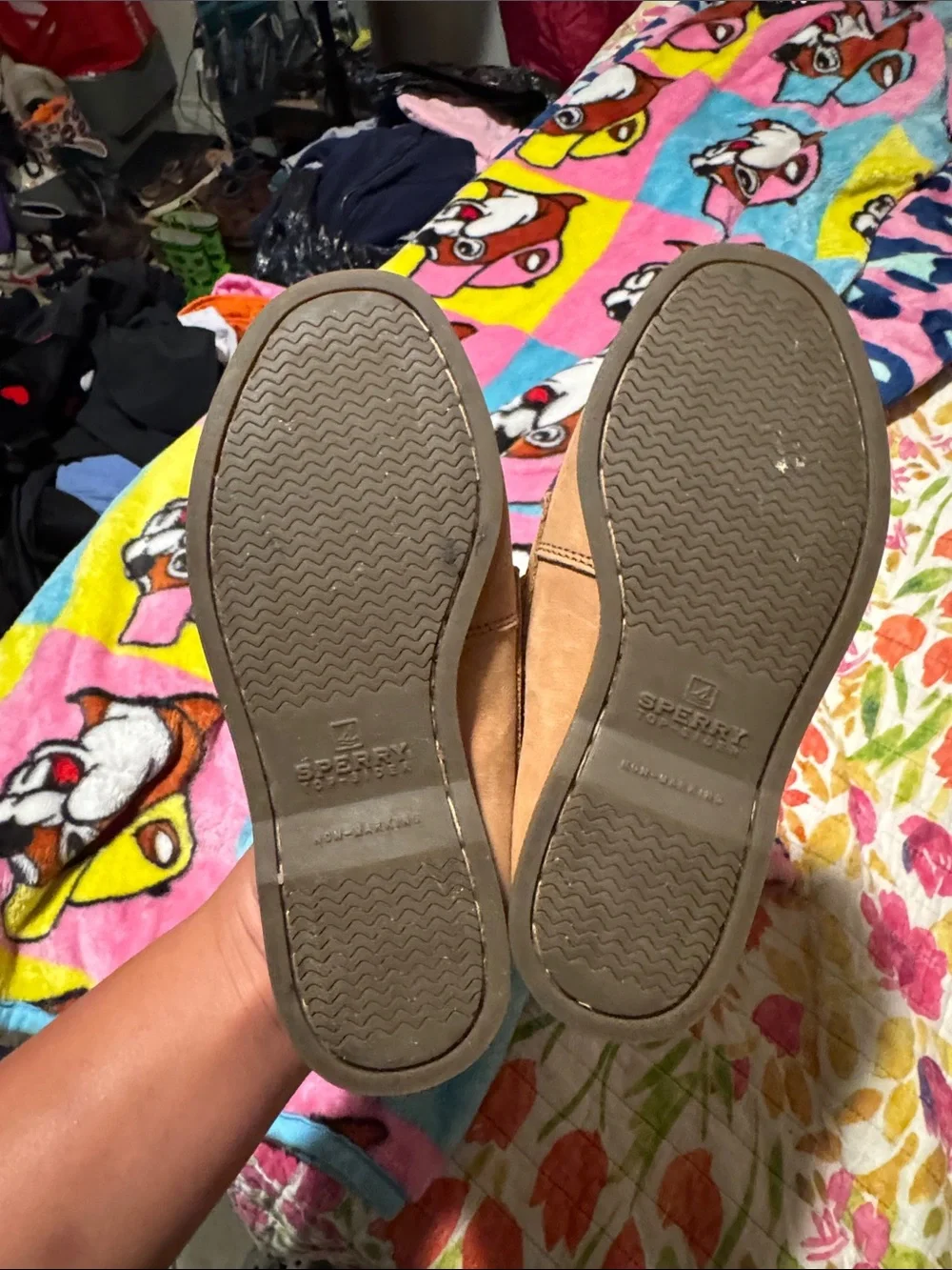 Sperry Kids Tan Leather Moccasin Boat Shoes
